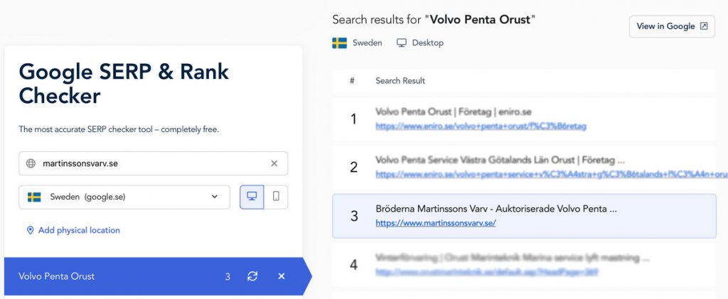 SEO Martinssons varv